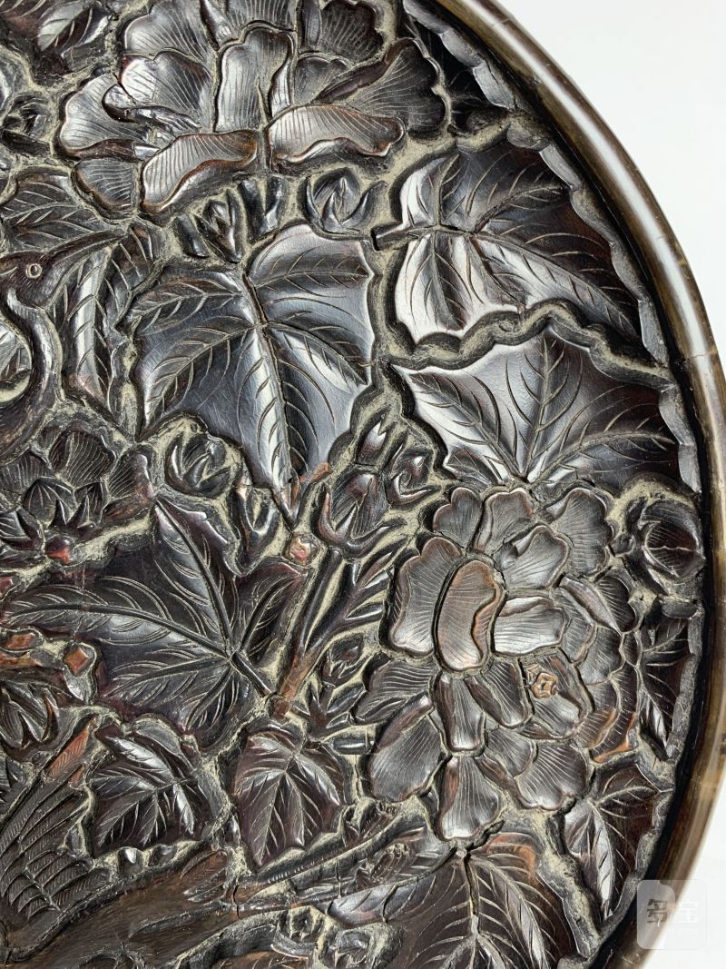 元 剔黑花鸟纹盘 - 图5